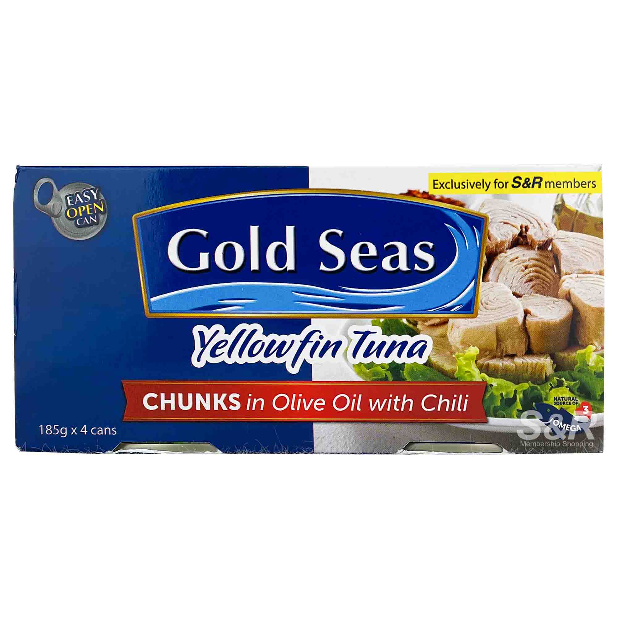Gold Seas Chunks in Olive Oil with Chili Yellowfin Tuna (185g x 4pcs) Gold Seas Chunks in Olive Oil with Chili Yellowfin Tuna (185g x 4pcs)